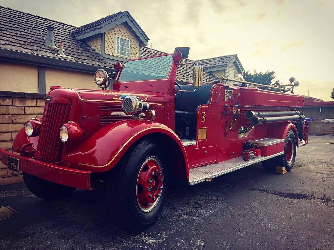 Restored vintage Half Moon Bay fire engine number 3